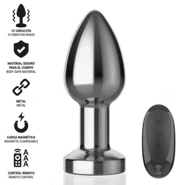 INTENSE - PLUG ANAL 10 VIBRAÇÕES METAL COM CONTROLE REMOTO M
