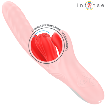 INTENSE - VIBRADOR MULTIFUNCIONAL KAROL THRUST and STIMULATION and ONDAS ESTIMULANTES VERMELHO