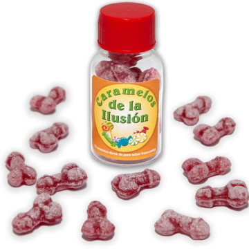 DIABLO PICANTE - 12 DOCES ILUSO EM FORMA DE PÊNIS MORANGO-CEREJA