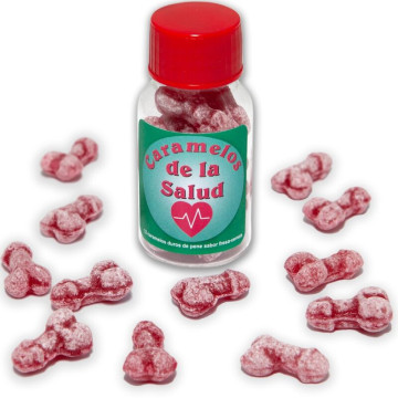 DIABLO PICANTE - 12 DOCES SAUDVEIS FORMATO DE PÊNIS MORANGO-CEREJA