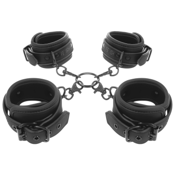 FETISH SUBMISSIVE - CONJUNTO DE ALGEMAS DE MÃOS E TORNOZELO COM FORRO DE NOPRENE