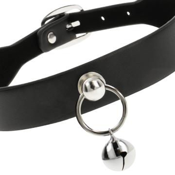 COQUETTE CHIC DESIRE - COLAR DE COURO VEGANO ACESSÓRIO MULHER CHOCALHO-ARO