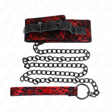 KINK - COLAR DE RENDA COM CINTO COM CINTO DE COURO REAL 105 CM - 44 X 5,5 CM