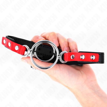 KINK - GAG COM MÚLTIPLOS O-RINGS 4 - 4,8 CM VERMELHO 38 X 56 CM