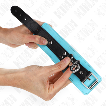 KINK - RETENÇÕES DE PULSO FECHÁVEIS PREMIUM PRETO - AZUL AJUSTÁVEIS 21-28 CM X 5,5 CM