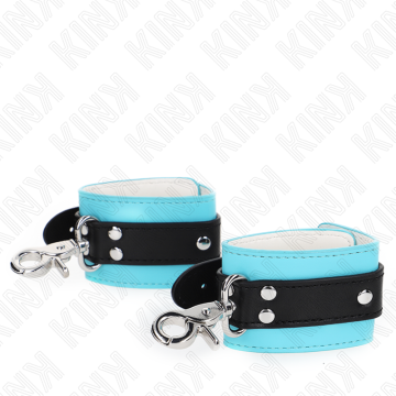 KINK - RETENÇÕES DE PULSO FECHÁVEIS PREMIUM PRETO - AZUL AJUSTÁVEIS 21-28 CM X 5,5 CM