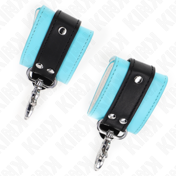 KINK - RETENÇÕES DE PULSO FECHÁVEIS PREMIUM PRETO - AZUL AJUSTÁVEIS 21-28 CM X 5,5 CM