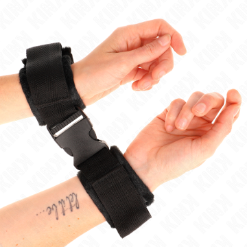 KINK - RETENÇÕES DE PULSO NYLON BIND HOOKandLOOP VERMELHO-PRETO MODELO 1 AJDUSTABLE 25-35 CM X 6 CM
