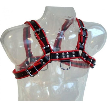 LEATHER BODY - CORRENTE ARNES III PRETO-VERMELHO