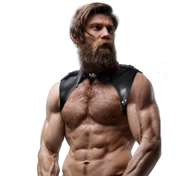 FETISH SUBMISSIVE ATTITUDE - ARNÊS DE PESCOO DE COURO ECOLÓGICO AJUSTVEL BRIGADE MASCULINO