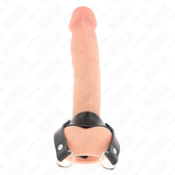 KINK - ANEL PARA PÊNIS COM ANÉIS EM FORMA DE D 18,5 X 3,3 CM