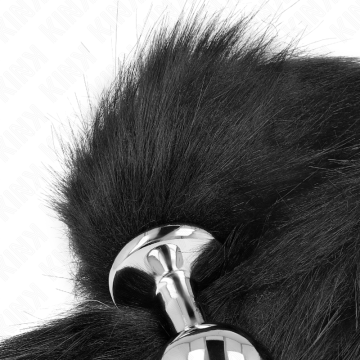 KINK - PLUG ANAL TAMANHO M 8 X 3,5 CM COM CAUDA SINTÉTICA 40 CM PRETO