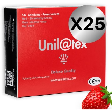 UNILATEX - PACOTE DE CONSERVANTES UNILATEX VERMELHO - MORANGO 25 X 144 UNIDADES