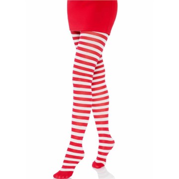 LEG AVENUE - CALAS LISTRADAS BRANCA-VERMELHA