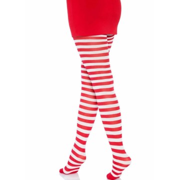 LEG AVENUE - CALAS LISTRADAS BRANCA-VERMELHA