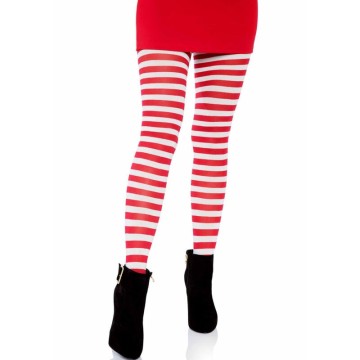 LEG AVENUE - CALAS LISTRADAS BRANCA-VERMELHA
