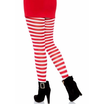 LEG AVENUE - CALAS LISTRADAS BRANCA-VERMELHA