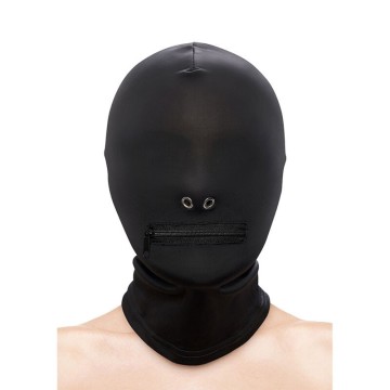 NS NOVELTIES - FETISH and FASHION FECHADO BOCA COM ZÍPER CAPUZ NYLON PRETO