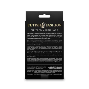 NS NOVELTIES - FETISH and FASHION FECHADO BOCA COM ZÍPER CAPUZ NYLON BRANCO