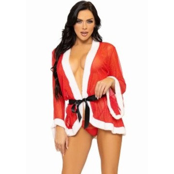 LEG AVENUE - FANTASIA DE LINGERIE SEXY DE NATAL PAPAI NOEL VERMELHO M-G