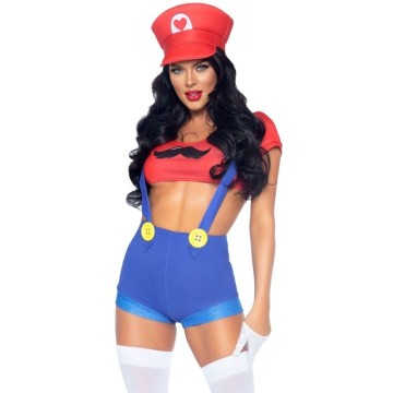 LEG AVENUE - FANTASIA SEXY MARIO BROS VERMELHO-AZUL M