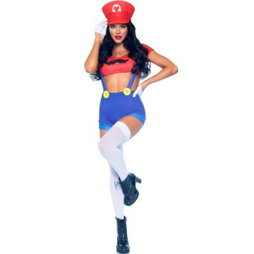 LEG AVENUE - FANTASIA SEXY MARIO BROS VERMELHO-AZUL M