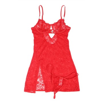 SUBBLIME - 954208 BABYDOLL DE RENDA COM ALÇAS AJUSTÁVEIS VERMELHO S-M
