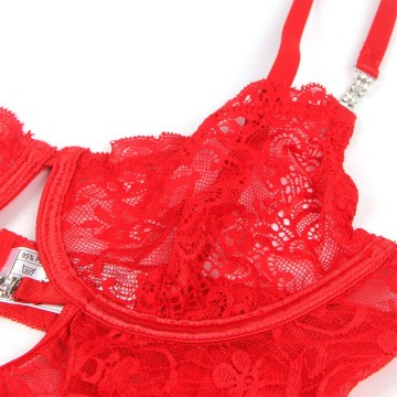 SUBBLIME - 954208 BABYDOLL DE RENDA COM ALÇAS AJUSTÁVEIS VERMELHO S-M