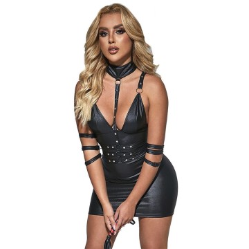 SUBBLIME - 954413 CORPO BONDAGE DE COURO PRETO L-XL