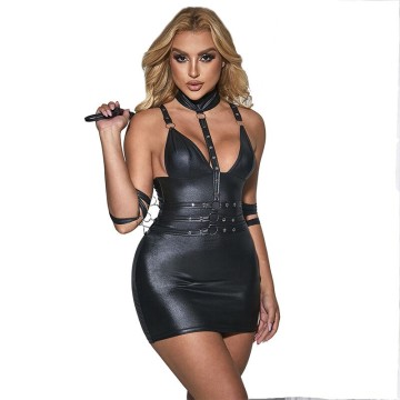 SUBBLIME - 954413 CORPO BONDAGE DE COURO PRETO L-XL