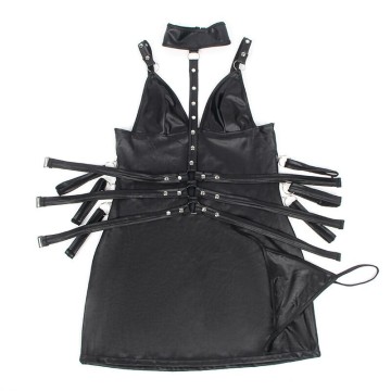 SUBBLIME - 954413 CORPO BONDAGE DE COURO PRETO L-XL