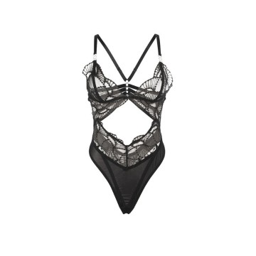 SUBBLIME - 955229 BODY TRANSPARENTE COM RENDA OCA PRETO L-XL