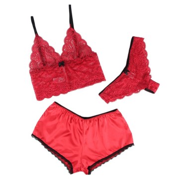 SUBBLIME - 953904 CAMISOLA DE SEDA E RENDA CALCINHA VERMELHA L-XL
