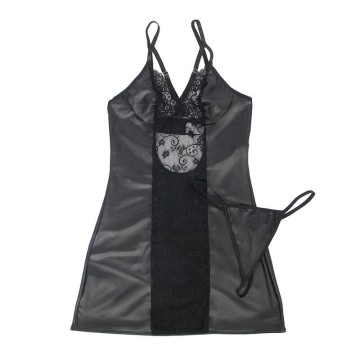 SUBBLIME - 954161 VESTIDO TANGA COURO PRETO S-M