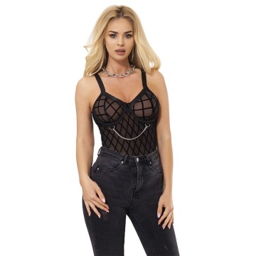 SUBBLIME - 954260 BODY COM CORRENTES CINTA-LIGA PRETO S-M