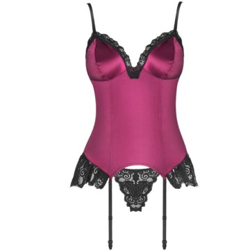 LIVCO CORSETTI FASHION - AGRAFENA CF 90436 CORSET TANGA BORGONHA L-XL