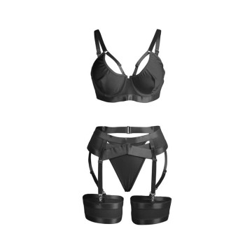 SUBBLIME - 955236 SUTIÃ BONDAGE PRETO COM CONJUNTO DE LIGA S-M