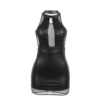 SUBBLIME - 955472 VESTIDO DECOTE HALTER COM TRANSPARÊNCIAS PRETO S-M