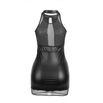 SUBBLIME - 955472 VESTIDO DECOTE HALTER COM TRANSPARÊNCIAS PRETO S-M