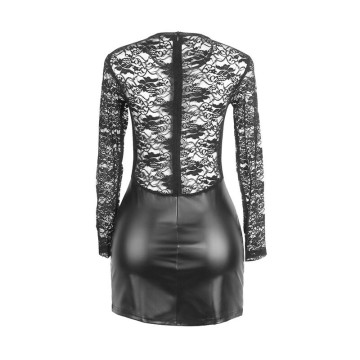 SUBBLIME - 955595 VESTIDO MANGA COMPRIDA COM RENDA PRETA S-M