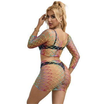 SUBBLIME - 952440 2 PEAS FISHNET CONJUNTO MANGA COMPRIDA ARCO-ÍRIS TAMANHO ÚNICO