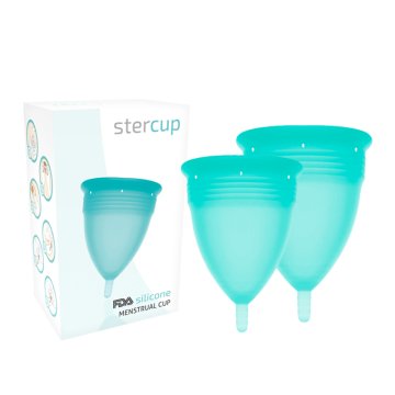 STERCUP - PACOTE DE COPO MENSTRUAL DE SILICONE FDA TAMANHO S L AQUAMARINE