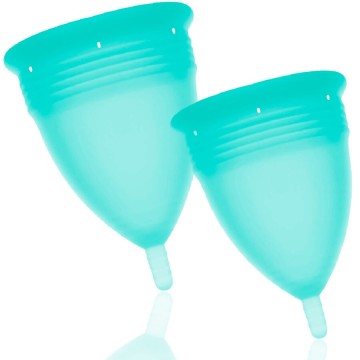 STERCUP - PACOTE DE COPO MENSTRUAL DE SILICONE FDA TAMANHO S L AQUAMARINE