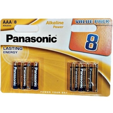 PANASONIC - BATERIA ALCALINA BRONZE AAA LR03 BLISTER8