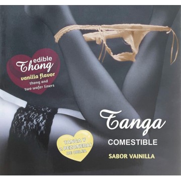 HOTFLOWERS - WAFER THONG E 2 NIPPLE PADS MENINA SABOR BAUNILHA -es-pt-en-fr-it-