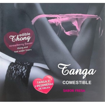 HOTFLOWERS - MENINA WAFER THONG E 2 NIPPLE ALMOFADAS SABOR MORANGO -es-pt-en-fr-it-