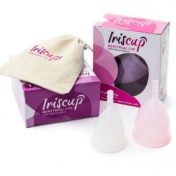 IRISCUP - COPO MÊS PEQUENO ROSA A SACO ESTERILIZADOR GRATUITO