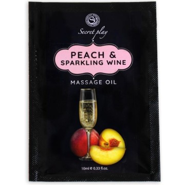 SECRETPLAY - SAQUETA DE ÓLEO DE MASSAGEM PÊSSEGO E VINHO ESPUMANTE 10 ML