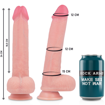ROCKARMY - ARN S DILDO SILICONE LÍQUIDO PREMIUM KINGCOBRA 24 CM -O- 4.77 CM