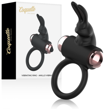 COQUETTE CHIC DESIRE - ANEL COM VIBRADOR PRETO- OURO